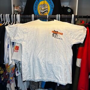 Vintage 1995 Hooters Arlington TX Fishing Tee Single Stitch USA Hanes Beefy XL